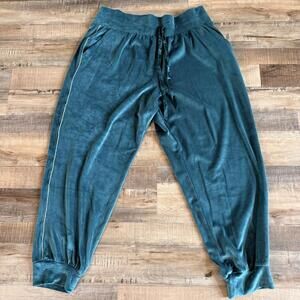Victoria's Secret Teal Velour On Point Jogger Pants Rhinestone Relax Couture